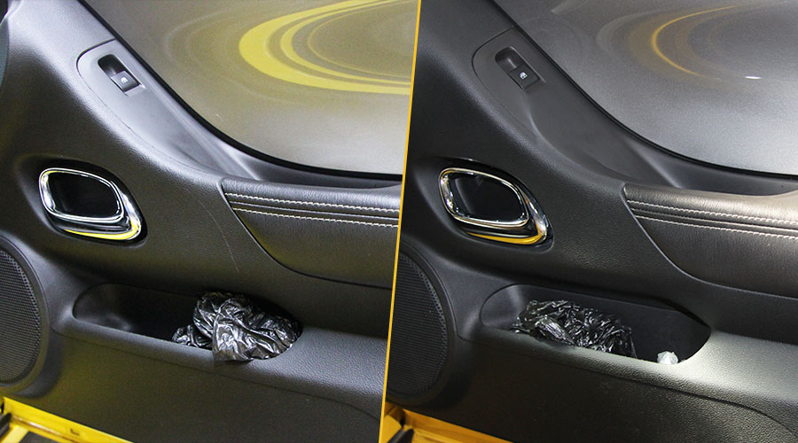 Удаление царапин на обшивке двери Chevrolet Camaro