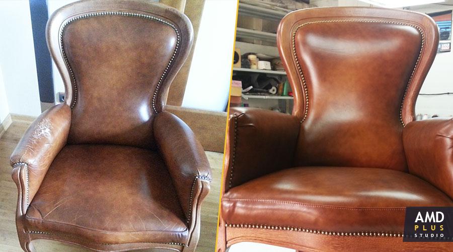 Фото кресла до и после реставрации